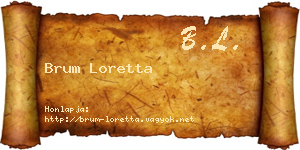 Brum Loretta névjegykártya